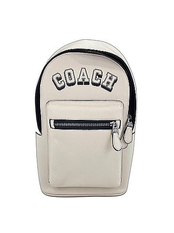 Coach Coach Waist Pack Varsity Motif Body Bag Leather White (view 1)