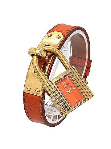 Hermès Hermes Kelly Watch, Women's Orange Quartz Watch with Padlock (view 2)