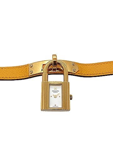 Hermès Hermes Kelly Watch, Women's White and Yellow Quartz Watch with Padlock (view 1)