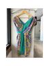 Tibi 100% Silk 100% Polyester Print Teal Purple Gold Green Cocktail Dress Size 2 - photo 4