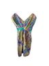 Tibi 100% Silk 100% Polyester Print Teal Purple Gold Green Cocktail Dress Size 2 - photo 2