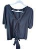 Guess Black Short Sleeve Blouse Size XL - photo 1