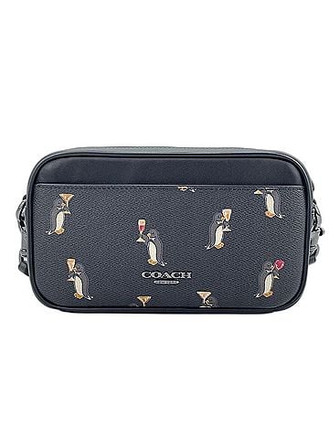 Coach Coach Jayden Crossbody Penguin Print 2-Way Shoulder Bag, Leather, Black (view 2)