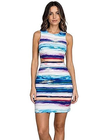 Amanda Uprichard Watercolor Stripe Dress Casual Dress (view 1)