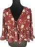 WAYF Floral Burgundy Pink Blouse Size S - photo 1