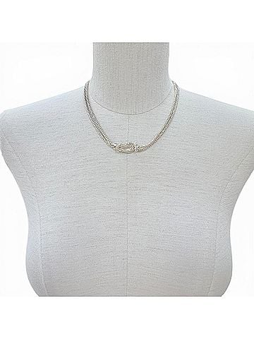 Tiffany & Co. TIFFANY&amp;Co. Tiffany Vintage Double Rope 925 Center Knot Accessory, Silver, Made in Italy, Weight 32g, Women's (view 2)