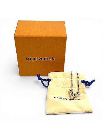 Louis Vuitton LOUIS VUITTON M63197 Necklace Essential V Circle Logo Motif Chain Silver Made in Italy Women's Comes with Box and Dust Bag (view 2)