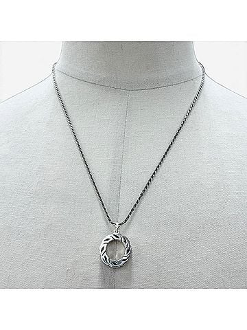 Bottega Veneta BOTTEGA VENETA 708319 Tide AG925 Chain Necklace, Silver, Made in Italy, Weight 19.56g, Men's, Comes with Box and Dust Bag. (view 2)