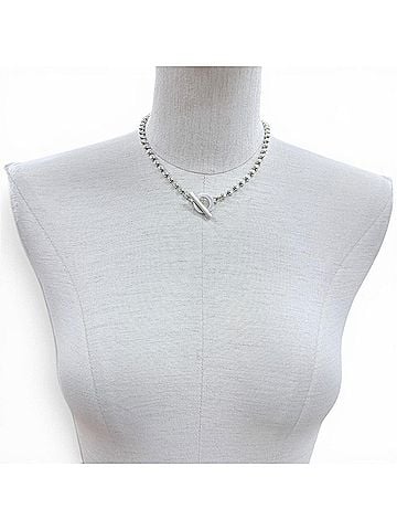 Gucci GUCCI 602736 Ball Chain Necklace, Large Size, AG925 Sterling Silver, Made in Italy, Weight: 26.57g, Women's. (view 2)