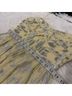Self-Portrait Floral Yellow Silver Cocktail Dress Size 4 - photo 5