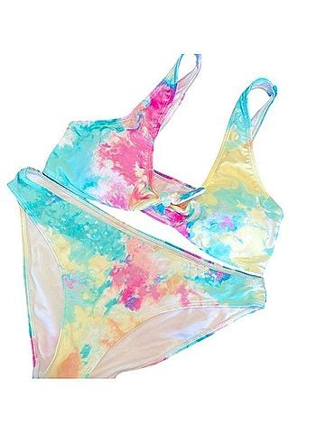Cabana Del Sol Colorful Tie-Dye Bikini Two Piece Swimsuit (view 1)