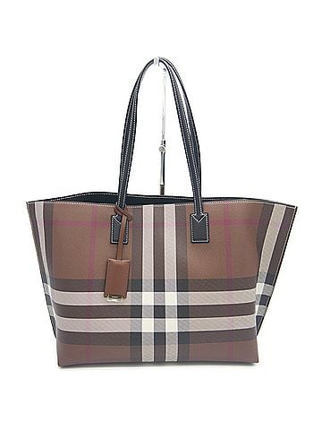 Burberry BURBERRY Tote Bag LL MD SOFT TB TOTE GC9 DARK BIRCH BROWN CHK 8069659 (view 1)