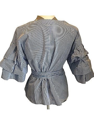 NY Collection Wrap Tiered Sleeve Top 3/4 Sleeve T-Shirt (view 2)