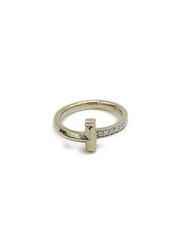 Tiffany & Co. TIFFANY &amp; Co. Tiffany T One Narrow Ring Diamond 18K White Gold (view 1)