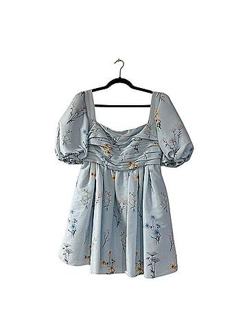 Self-Portrait Taffeta Puff Sleeve Mini Casual Dress (view 2)