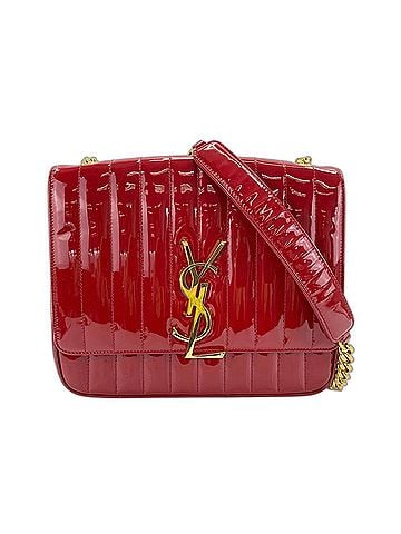 Yves Saint Laurent Yves Saint Laurent Vicky Shoulder Bag, Enamel Red (view 1)