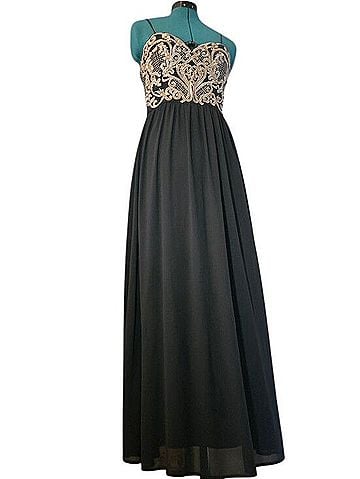 Soieblu Evening Gown With Gold Applique Bodice Casual Dress (view 1)