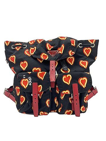 Prada Prada Heart Backpack, Nylon, Black (view 1)