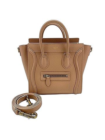 Céline Celine Luggage Nano Handbag, Leather, Beige (view 1)