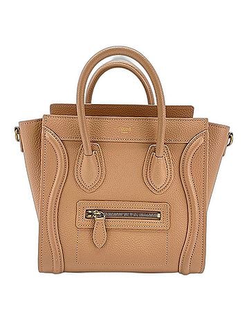Céline Celine Luggage Nano Handbag, Leather, Beige (view 2)