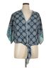 Max Studio Blue Max Studio Short Sleeve Blouse Size XL - photo 1