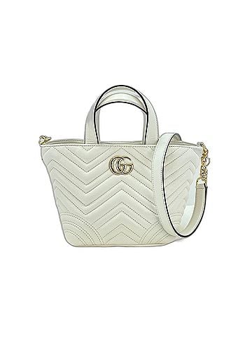 Gucci Gucci GG Marmont Shoulder Bag, Leather, White (view 1)