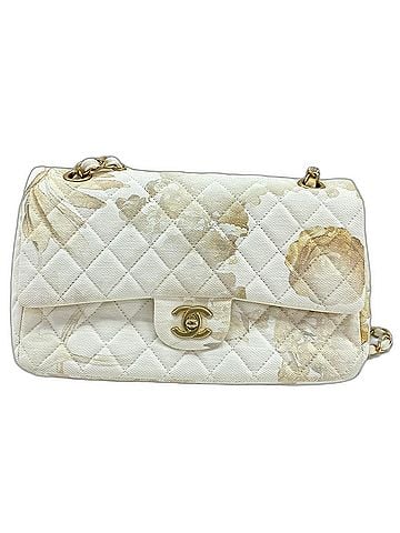 Chanel Chanel Matelassé 25 Double Flap Shoulder Bag, Canvas, White (view 2)