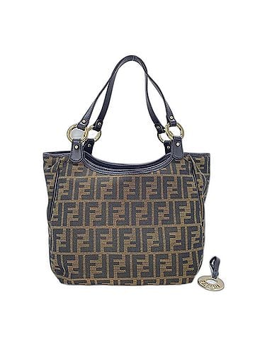 Fendi Fendi Zucca Tote Bag, Canvas, Brown (view 1)