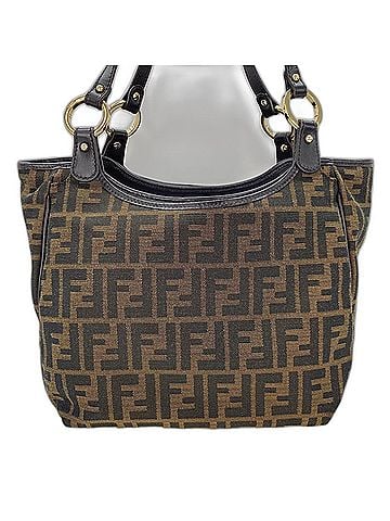 Fendi Fendi Zucca Tote Bag, Canvas, Brown (view 2)