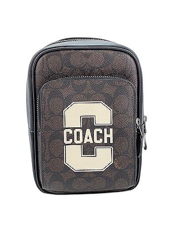 Coach Coach Racer Sling Pack Signature Canvas Body Bag Brown (view 2)