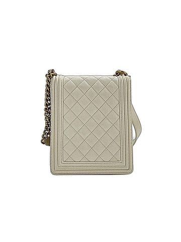 Chanel Chanel Boy Vertical Shoulder Bag, White (view 2)