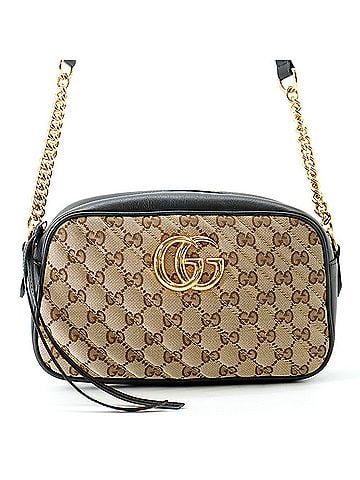 Gucci Gucci GG Marmont Shoulder Bag, Canvas Leather, 447632, GUCCI Black, Handbag, Women's (view 1)