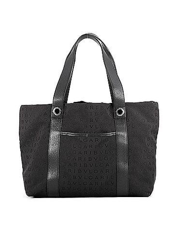 Bvlgari Bulgari tote bag, Mania, canvas, leather, BVLGARI handbag, black, Bulgari, (view 1)