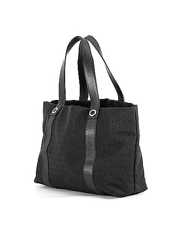 Bvlgari Bulgari tote bag, Mania, canvas, leather, BVLGARI handbag, black, Bulgari, (view 2)