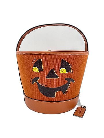 Coach Coach Trick or Treat Bucket Bag - Halloween Pumpkin Handbag Orange (view 1)