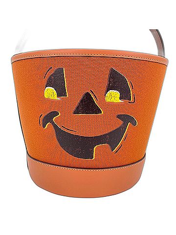 Coach Coach Trick or Treat Bucket Bag - Halloween Pumpkin Handbag Orange (view 2)