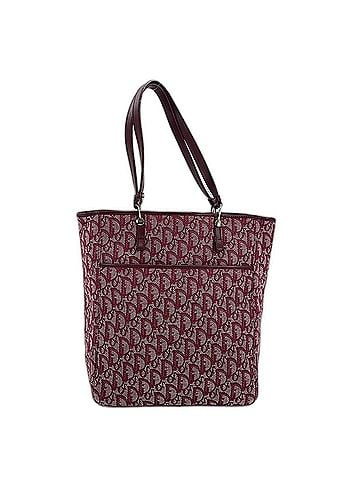Christian Dior Christian Dior Trotter Tote Bag, Canvas, Wine Red (view 1)