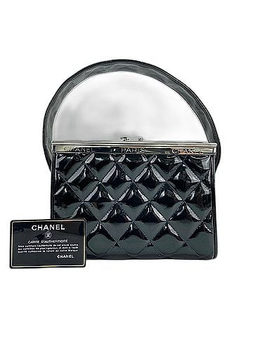 Chanel Chanel Matelassé Handbag, Enamel, Black (view 1)