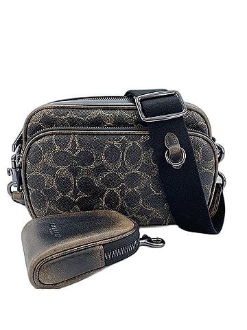 Coach Coach Finlay Crossbody Signature Shoulder Bag, Coated Canvas, Brown (view 1)