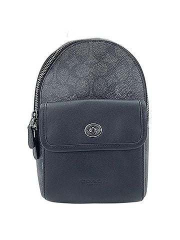 Coach Coach Small Turnlock Sling Pack Signature Canvas Body Bag Black (view 2)