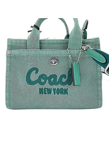 Coach Coach Cargo Tote Bag, 2-Way, Embroidered, Distressed Finish, Denim, Green (view 2)