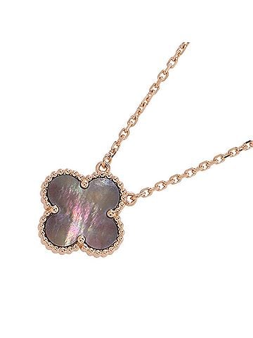 Van Cleef & Arpels Van Cleef &amp; Arpels Alhambra Necklace Pendant, Gray Mother-of-Pearl, 18K Pink Gold (VCARP4KK00) (view 1)