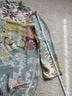 Citron 100% Silk Paisley Floral Green Yellow 3/4 Sleeve Blouse Size 0X - photo 5