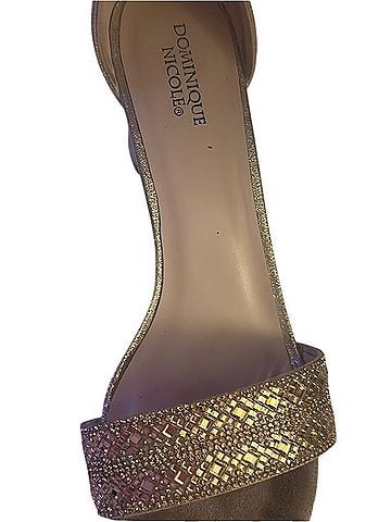 Dominique Gold Embellished Strappy Evening Sandal Sandals (view 1)
