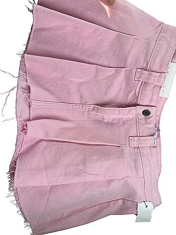Cello Jeans Pink frayed Denim Skirt (view 1)