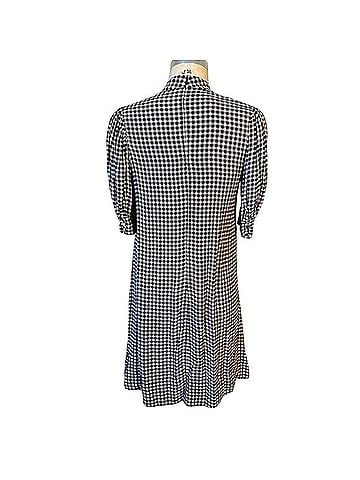 Ganni Gingham Check Print Viscose Crepe Mini Dress Casual Dress (view 2)