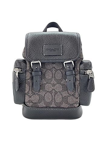 Coach Coach Sprint Jacquard 2-Way Body Bag, Leather, Black (view 2)