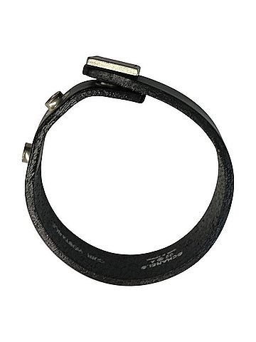 Chanel CHANEL Chanel Bangle Women's Leather Bracelet Coco Mark Black (view 2)