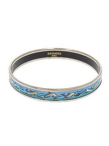 Hermès Hermes Email PM Dolphin Metal Silver Blue Bangle Bracelet 0165HERMES (view 1)