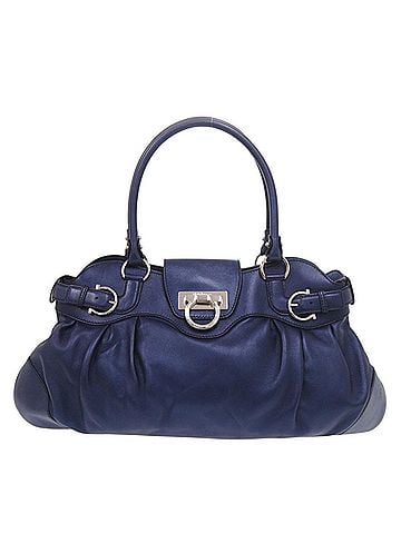 Salvatore Ferragamo Salvatore Ferragamo Gancini Marissa AB-21 5370 Leather Blue Handbag 0075Salvatore (view 1)